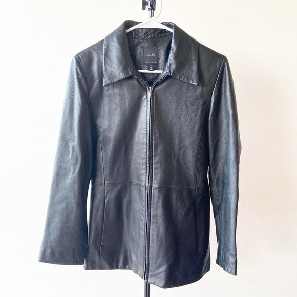 Jlc New York Jackets & Blazers - Black Leather Zip-Front Jacket